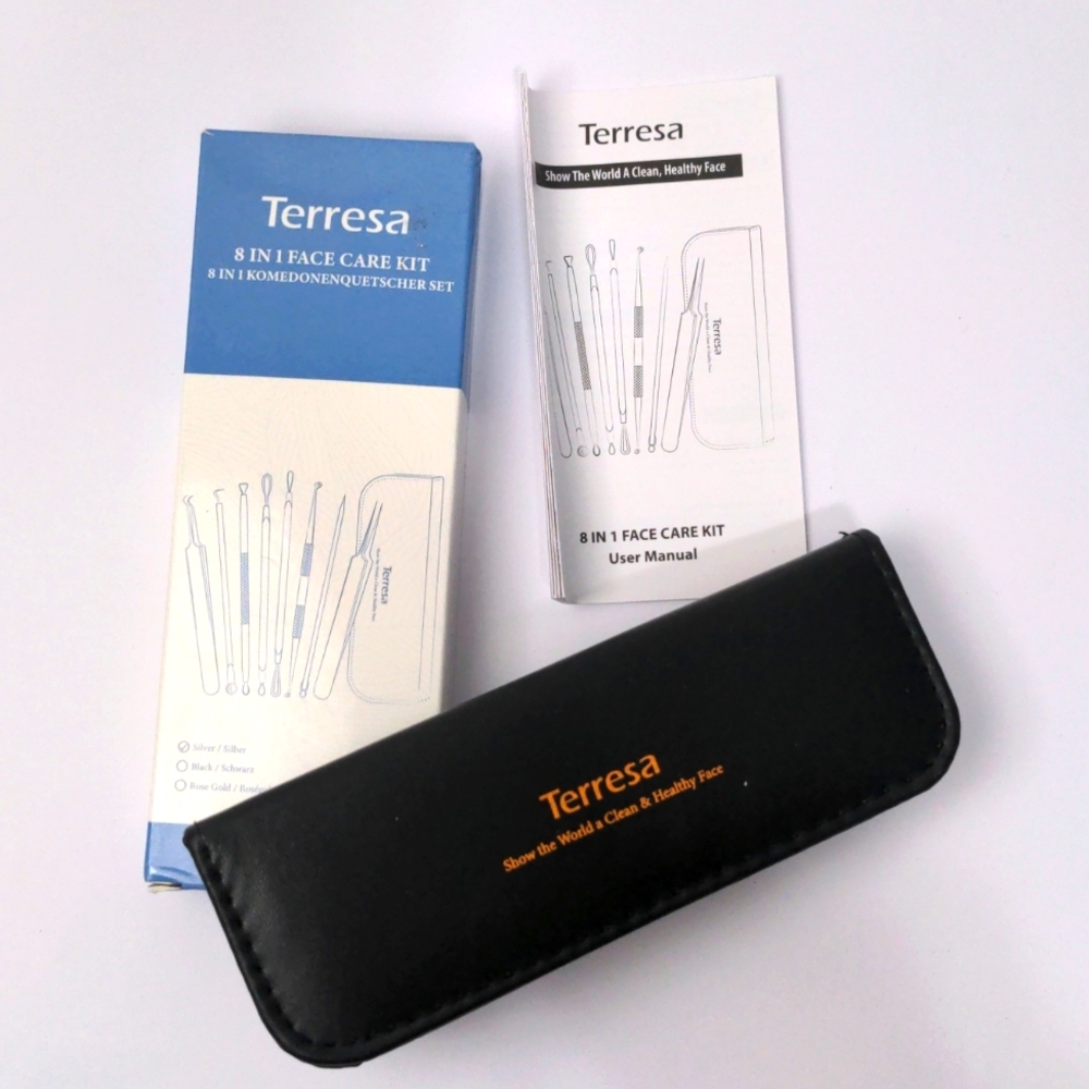 New In Box Terresa 8 In 1 Face Care Kit Blackhead Pimple Extractor Kit